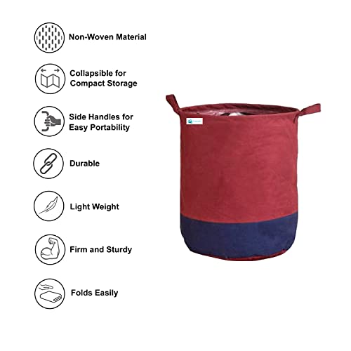 Image of 45 L Non-Woven Laundry Storage Bag with Handles | Foldable Clothes Organizer Basket | Durable Fabric Laundry Hamper for Home & Dorm (Pack Of 1)