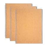 DSTELIN 10 inch x 7.5 inch, 100GSM, Blank Spiral Notebook, 3-Pack, Soft Cover, Sketch...