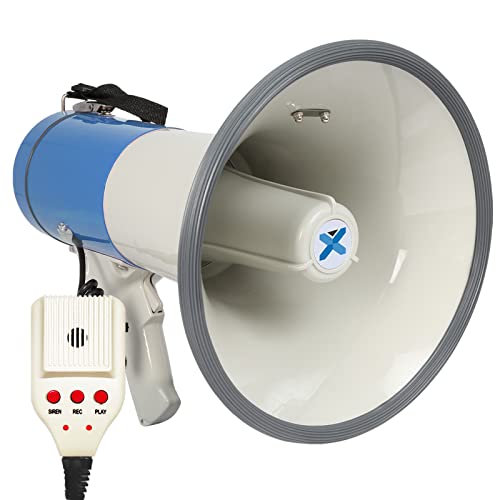 VONYX MEG060 Mégaphone Professionnel 60W, Idéal Manifestations et Matchs Sportifs - Portée jusqu'à 1,2 km, Longue Autonomie, Micro Main, Bandoulière Incluse,...