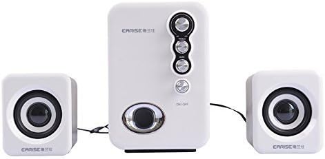 Earise Q8 2.1 USB Computer Speakers System, 3.5mm (White)