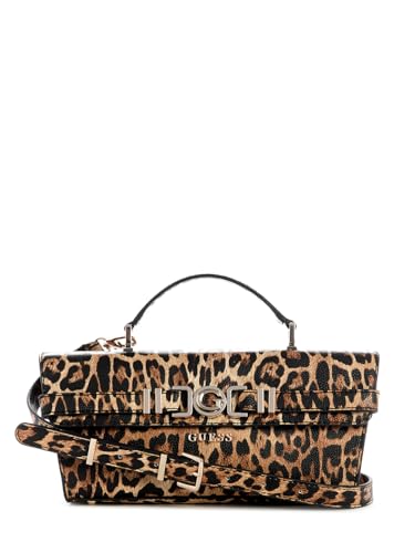 GUESS sac à épaule bandoulière sac à main Cirene Top Handle Flap Bag Leopard brun