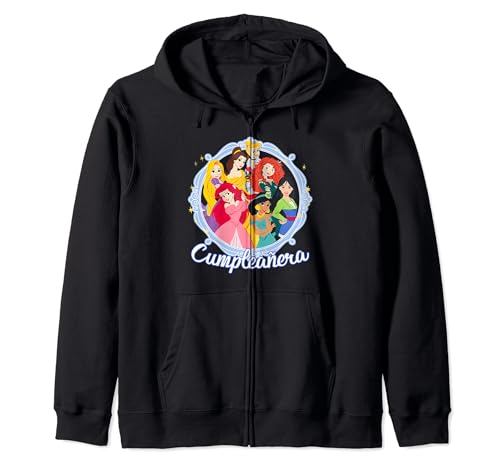 Sweat Disney Princesses zippé rose pour fille de 4 à 10 ans