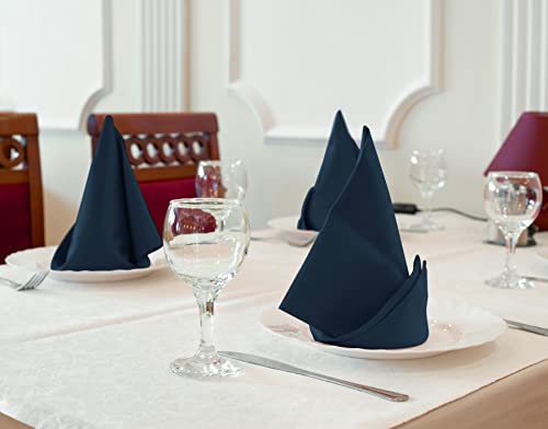 Utopia Kitchen Stoffservietten [12er Pack, Marine] 46x46 cm Waschbare Tischservietten für Hotel, Mittagessen, Restaurant, Hochzeiten… – Ansicht 3