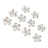 10 x Blumen-Strasssteine, flache Rückseite, klare Blume, Kristall-Anhänger für Bastelarbeiten, Gesichtsbemalung, Kleidung, Schmuckproduktion
