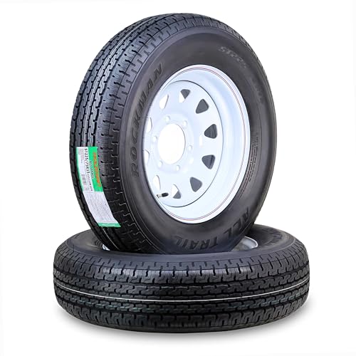 ROCKMAN Trailer Tire Wheel Assembly ST225/75R15 10-Ply E 117M 6 Lug on 5.5' PCD...