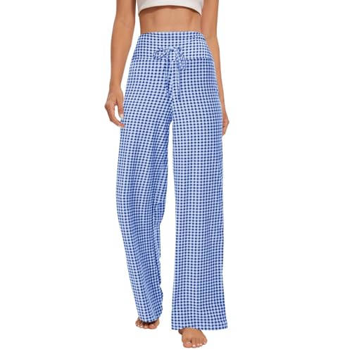 Image of ZOOSIXX Soft Black Pajama Pants for Women, Wide Leg Comfy Casual Lounge Yoga Capri Pants 22'' / 30''