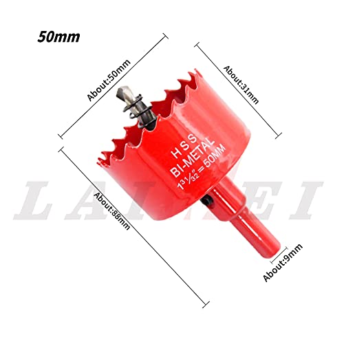 1.97 inch Hole Saw Drill Bit HSS Hole Cutter with Arbor for Wood.Round Knife (1-31/32"(50mm))