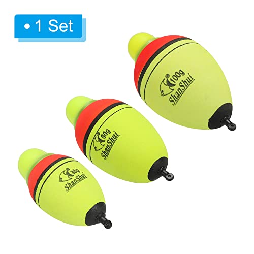 PATIKIL 1oz 2.1oz 3.5oz Lighted Fishing Slip Bobbers, 1 Pack EVA Green Red LED Light Up Fishing Float for Night Fishing Yellow - Image 3