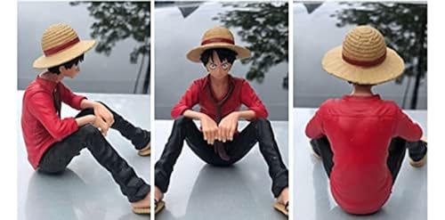 Image of Awestuffs Action Figure Limited Edition for Car Dashboard, Decoration, Cake, Office Desk & Study Table (Luffy Sitting (Red))