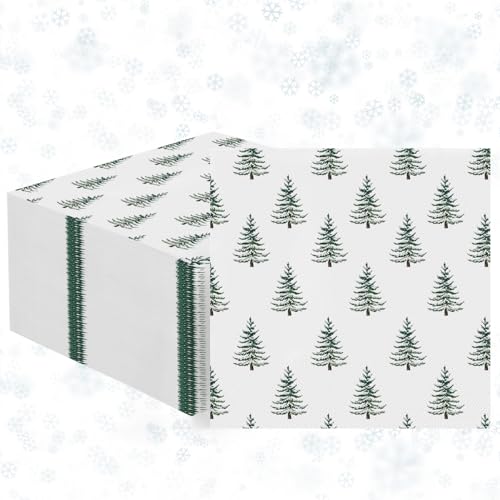 Servilletas de Navidad de papel con diseño de árbol festivo en pack de 100 toallas decorativas