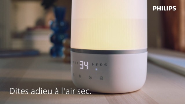 Humidificateur Intelligent Philips HU1510/03 – Sky High Mist, 32h, Silencieux, 41 M² + Veilleuse