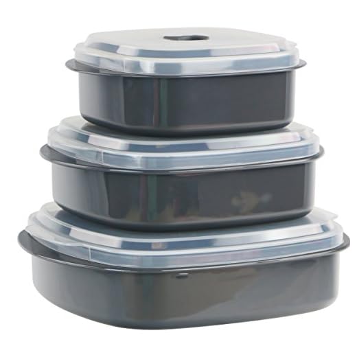 Reston Lloyd Microwave Cookware & Storage, Adjustable Vent on Lids Cookware Set, Multiple Sizes, Gray
