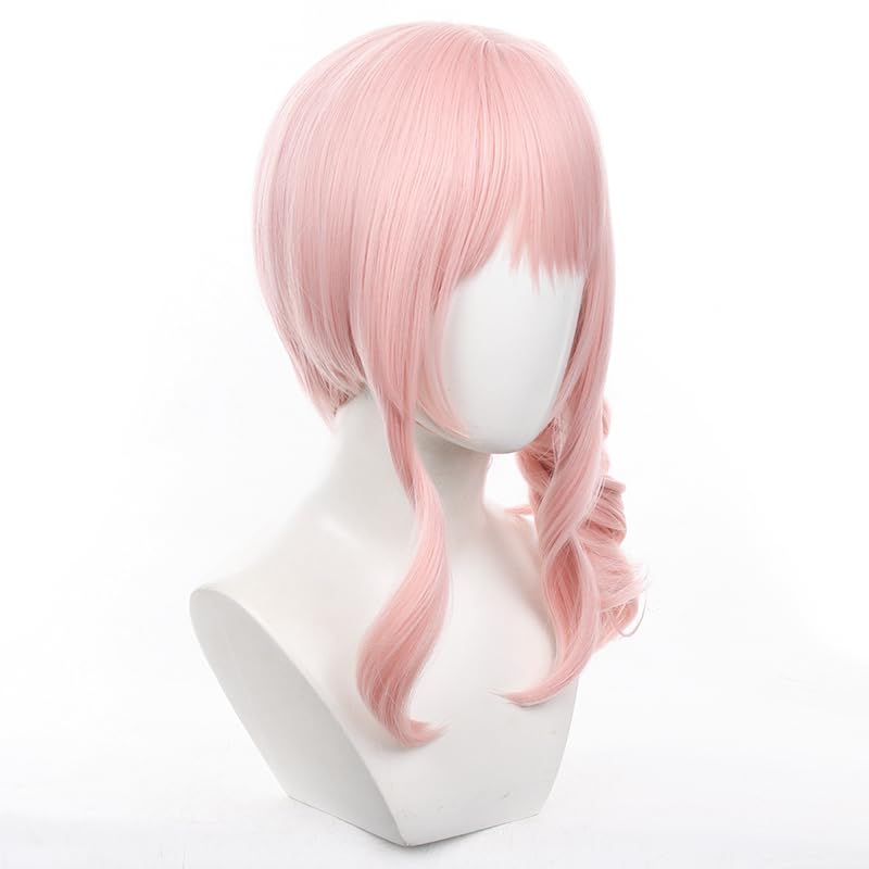 Long Pink Curly Cosplay Wigs with A Ponytail Halloween Costume Wig For Women - Image 4