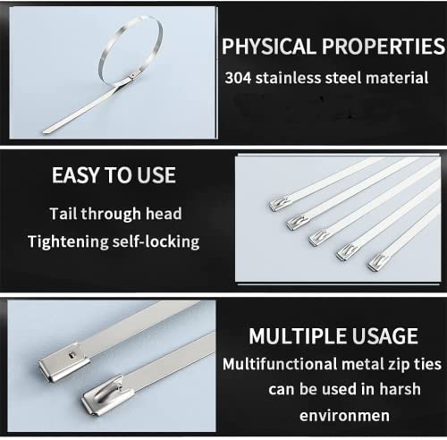 Premium Stainless Steel Cable Ties, SS304 Stainless Steel Zip Ties, Metal Cable Ties - Image 3