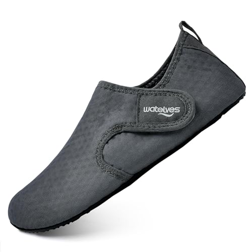 Image of WateLves Water Shoes for Women Men Swim Beach Aqua Socks Quick Dry Barefoot House Slippers Travel Shoes with Adjustable Magic Tape for Pool Diving Boating Yoga Surf