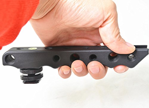 Riqiorod Video Stabilizing Top Handle & Cold Shoe Extender Grip for Canon EOS, Nikon, Olympus & Pentax DSLR Cameras Video Light Camera Monitor - Thumbnail 5