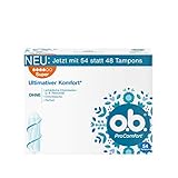 o.b. ProComfort für ultimativen Komfort* (*innerhalb des o.b. Sortiments). Die SilkTouch Oberfläche sorgt für ein besonders sanftes Einführen und Entfernen