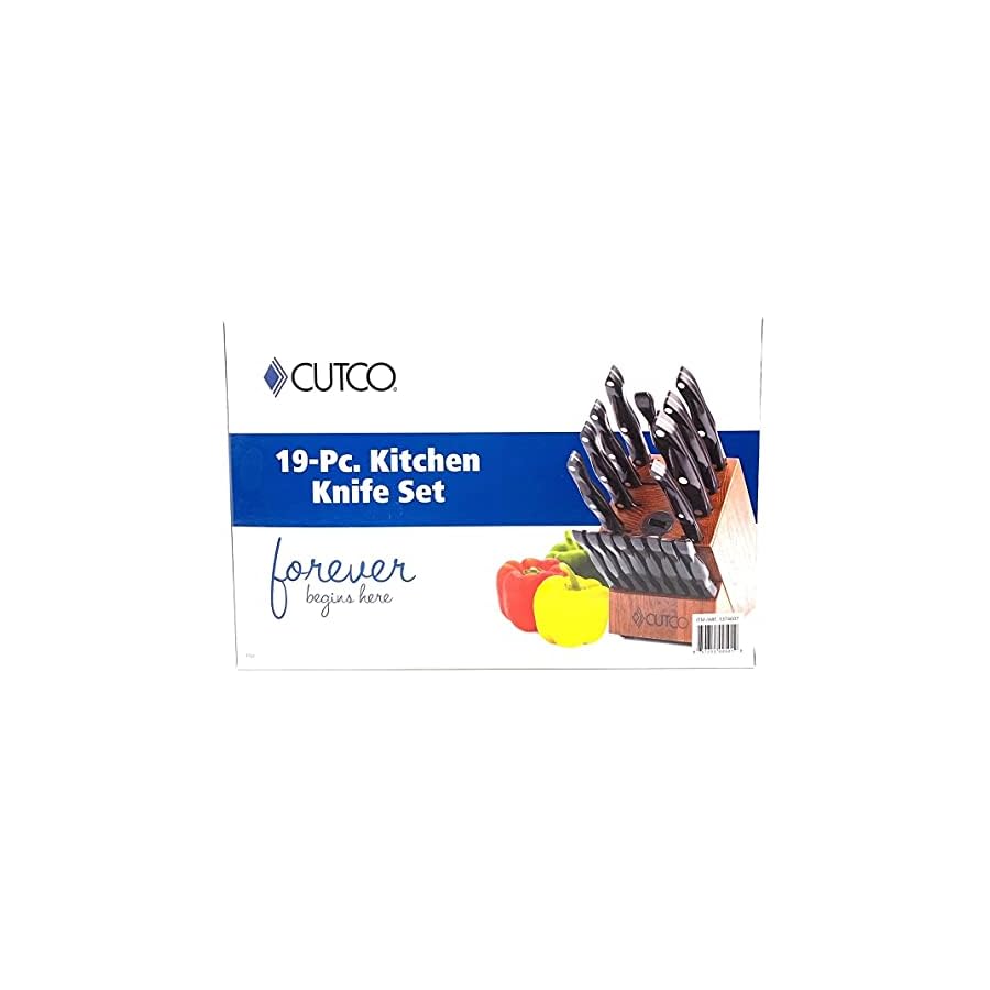 Cutco 19 Pc Kitchen Knife Set Cherry Wood Stand
