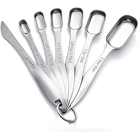 Rainspire Heavy Duty Measuring Spoons Set Stainless Steel Cover