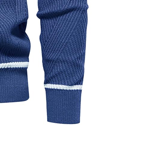 JEShifangjiusu Mens Vintage Stripes Pullover Sweatshirt Fashion Soft Thermal Knitted Crewneck Color Block Jumper Sweater3