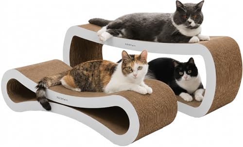 PetRhein XXL Kratzbrett für Katzen zum Spielen und Ausruhen, Verschleißfestes Kratzpapier