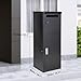 Large Black Freestanding Mailbox with Lock, Galvanized Steel Parcel Drop Box, Anti-Theft, Weather-Resistant Outdoor Package Storage for Porch or Curbside, 16.1