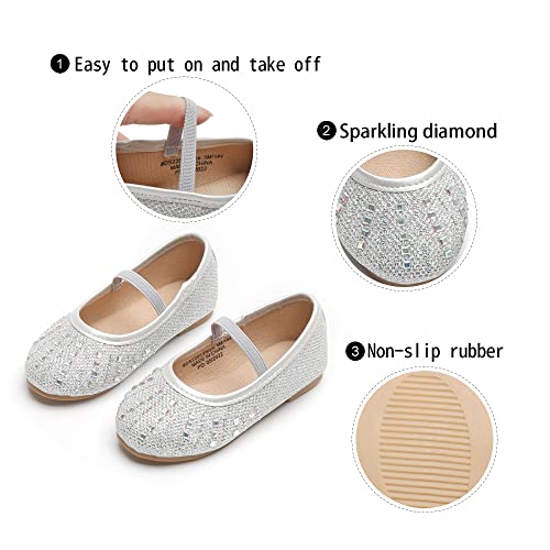Image of GINFIVE Toddler Girls Dress Shoes Little Girls Mary Janes Ballerina Flats Shoes Toddler