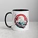 Imagen de Chatcripant Taza Japón Geisha Samurai Flores de cerezo Sakura Montaña Fuji Pagoda Paisaje Naturaleza Arte Taza de viaje Cultura japonesa Cerámica Geek