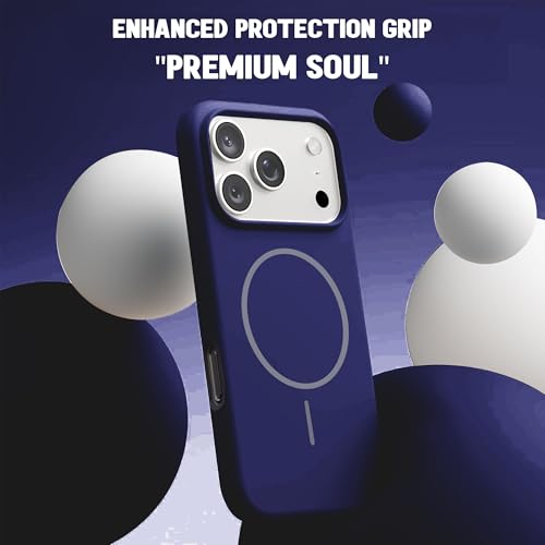 Image of Kratos Active Grip Silicone Case Cover Compatible with iPhone 17 Pro - Enhanced Protection, Wireless Magnetic Charging Case with Raised Edge Camera & Screen Protection, Shock-Resistant Design Blue