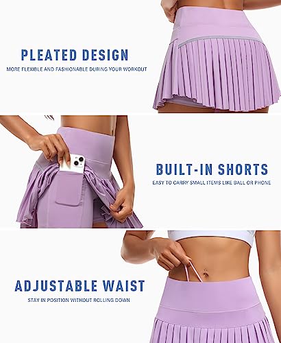 Image of JoyGirl Womens Pleated Tennis Skirt with Shorts High Waisted Golf Skort Mini Skirt Workout Skirt Athletic Skorts with Pockets