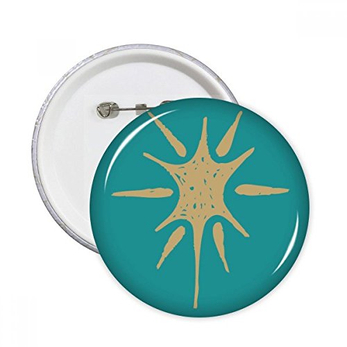 Badge rond plantes résumé soleil multicolore au motif graphique unique