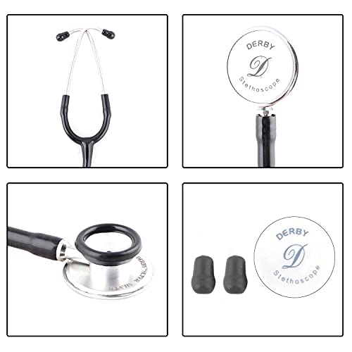 Image of Oriley Prime Tone Super - Silver Stethoscope Heart Beat Monitoring Chest Piece Medical Instrument for Doctors, Nurses (Black)