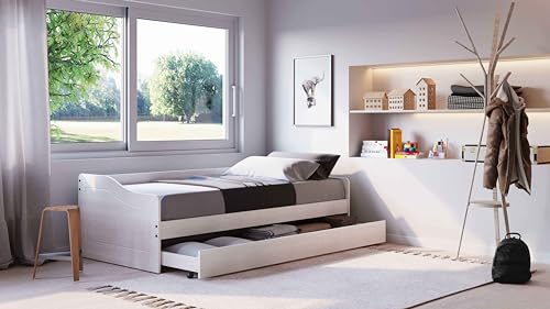 Inter Link - Funktionsbett - Kinderbett - Einzelbett mit Stauraum - Bett...