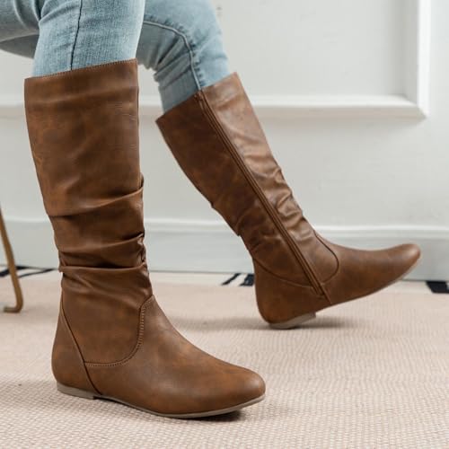 Bottes mi-mollet plissées marron : fini les mollets comprimés en 39.5