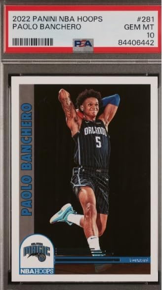 2022-23 Panini NBA Hoops Paolo Banchero Graded PSA 10 Gem Mint Rookie Basketball Card #281