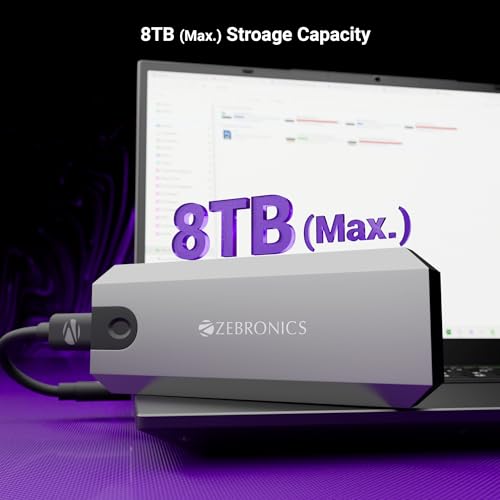 Image of Zebronics M.2 NVMe Enclosure, PCIe 3.0, Max. 8TB Storage, Upto 10Gbps Transfer Speed, Supports 2230 /2242 /2260 /2280, Type-C 3.2 Gen2 Connector, Windows, Mac, Linux Support, Aluminum Case (CN101)