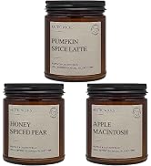 Arctic Wicks 3 Pack Fall Candles Honey Spiced Pear, Pumpkin Spice Latte, Apple Macintosh | Coconu...