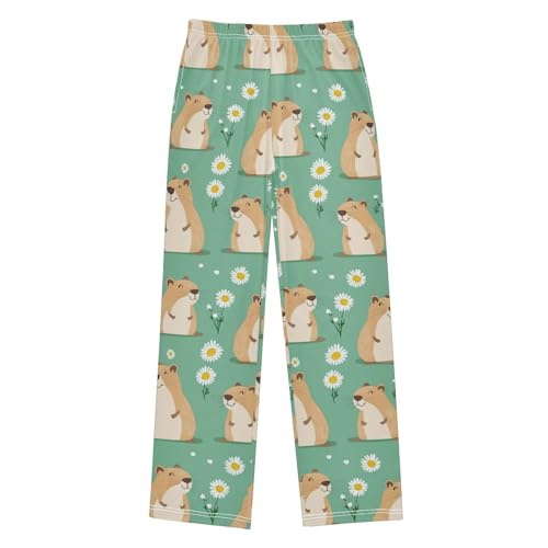 Pajama Bottoms, Pajamas Long Pant Capybara Cartoon Lounge Wear Casual Sleep Pants Soft Pjs Sleepwear