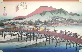 安藤広重　版画　天橋立　寸法255x360   額寸法395x505 Andō Hiroshige – 安藤 広重 (1797-1858) – Amanohashidate