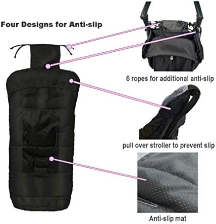 Cozy Toe Stroller Bunting Bag,Soft Coral Fleece Lining,Weather Proof Universal Footmuff Adaptable for Strollers Joggers Pushchair - 4