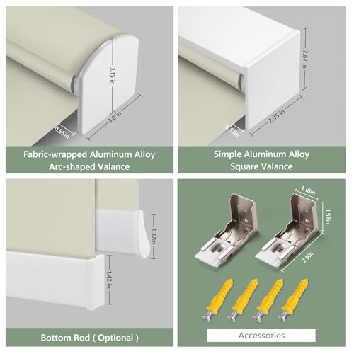 ZSHINE Motorized Blackout Window Blinds Customize Width (23-95 Inches) Remote Control Wireless and Rechargeable Roller Shades Blinds for Windows, Home, Office, Hotel, Club, Restaurant(82010J) - Thumbnail 5