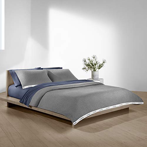 Image of Calvin Klein Home Modern Cotton Harrison Sheet, Twin Flat, Navy