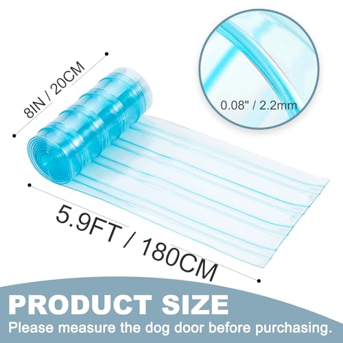 Uross Ersatzklappen für Hundetür, Transparenter Plastikstreifen Vorhang 20 cm x 180 cm, PVC-Umreifungsvorhang für DIY Hundehaustür, Hundetürklappen-Türstreifen, Türklappenstreifen für Hundehütten
