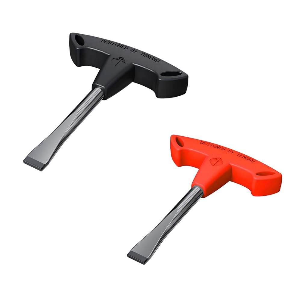T Handle Flat Head Screwdriver 10mm T Handle Slotted Screwdriver with Plastic Handle for Slotted Screw Quick Release Plate Camera Tripod Monopod(Red + Black Set)