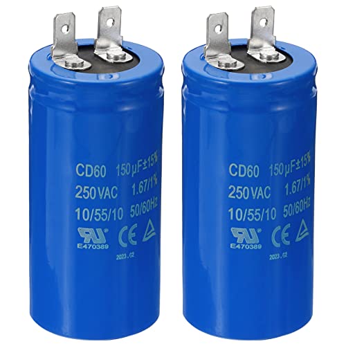 PATIKIL CD60 Funcionamiento Condensador, 2 Paquete 150uF/MFD 250VAC 15% Tolerancia 50/60Hz Motor Arrancando Condensador para Aire Compresor Motor Comienza Funcionar