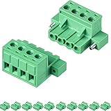JANDECCN 10Pcs 4 Pin 5.08mm Pitch PCB Screw Terminal Block Phoenix Type Connector with 10Pcs 4 Pin P