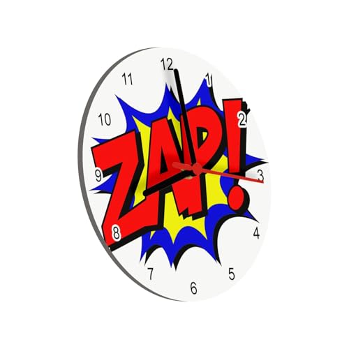 Horloge Murale en Verre au Cadran Blanc Bulle de BD Comics 20 cm