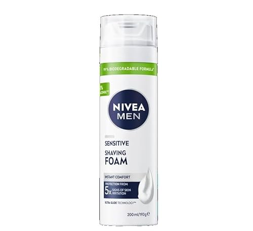 3 x NIVEA Rasierschaum Men Sensitive mit Kamille - 200 ml