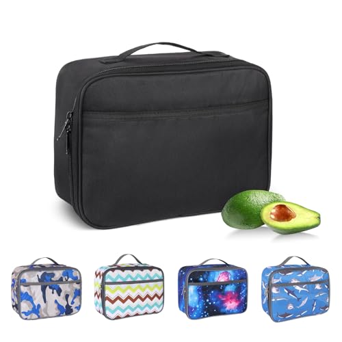 Minicoco Lunch Bag Insulated Lunch Bag for Men Kids Reusable Lunch Tote Bags Portable Leakproof Lunch Cool Bag Thermal Lunch Tote Bags with Front Pocket Lunch Organizer for Work School