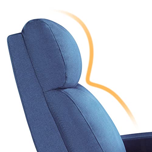 Yaheetech Fabric Recliner Chair Sofa Ergonomic Adjustable Single Sofa With Thicker Seat Cushion Modern Home Theater Seating For Living Room Light Blue #TOP5